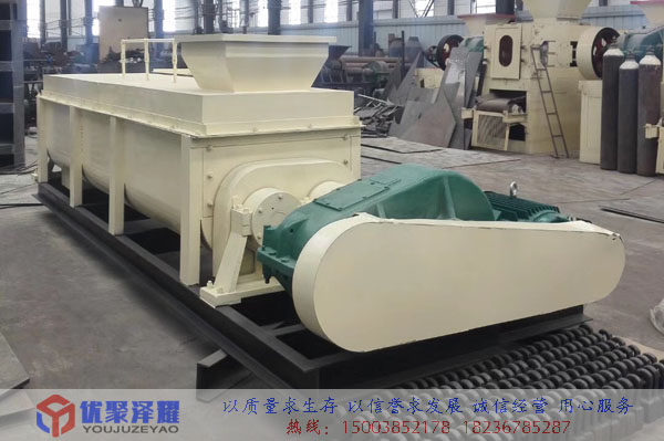 壓球機配套設備雙軸攪拌機的工作原理及技術參數